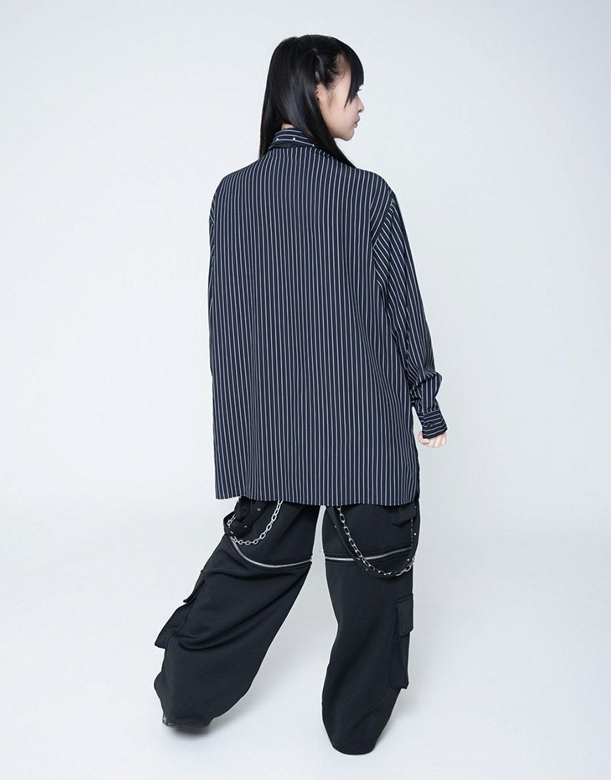 TRAVAS TOKYO【トラバストーキョー】テープ付きネクタイ長袖シャツ/全2色