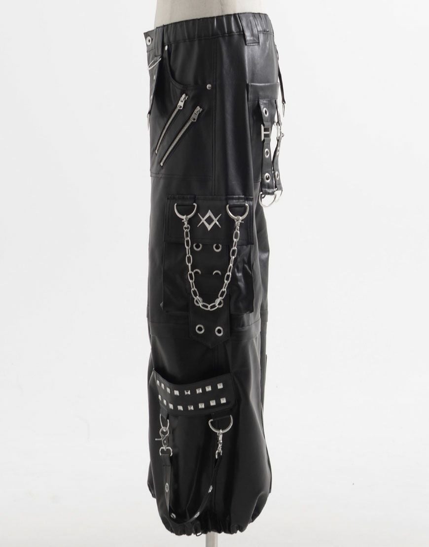 REFLEM【レフレム】2WAYワイドボンテージPUレザーパンツ/全1色