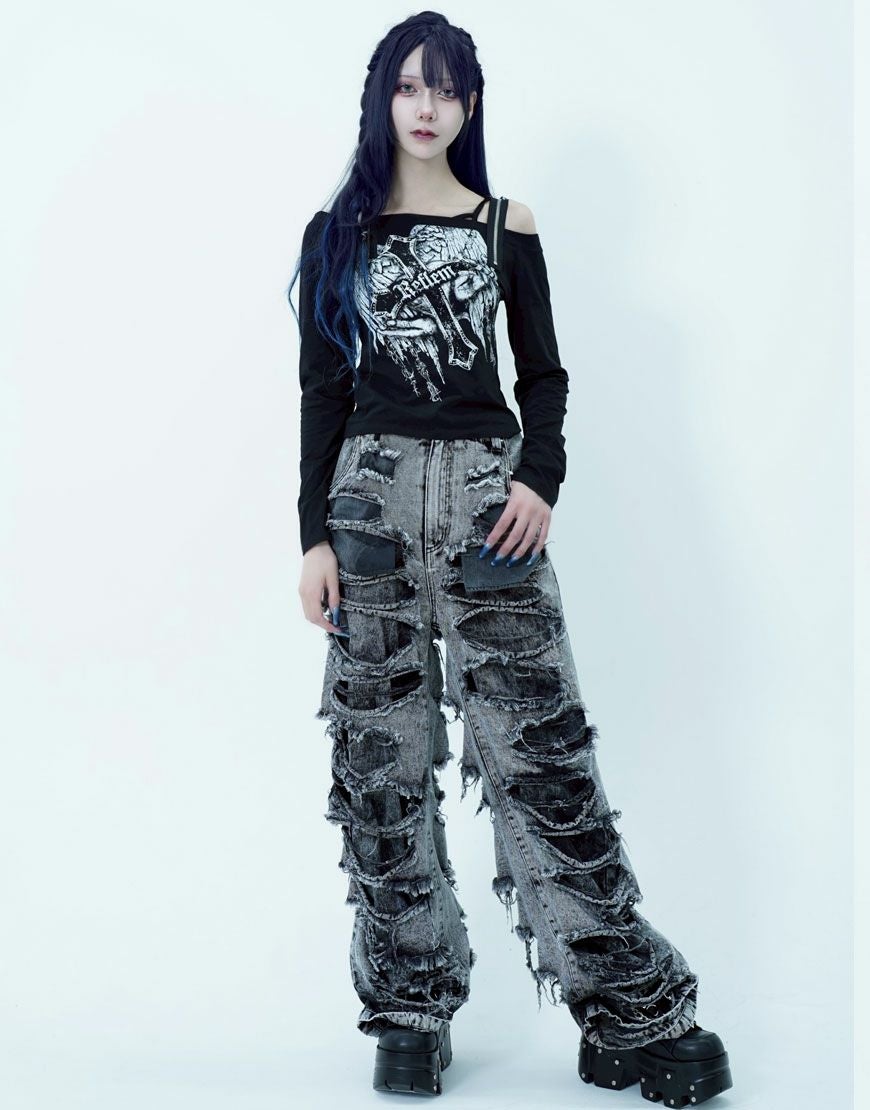 REFLEM【レフレム】ジップベルトオフショル長袖カットソー/全2色