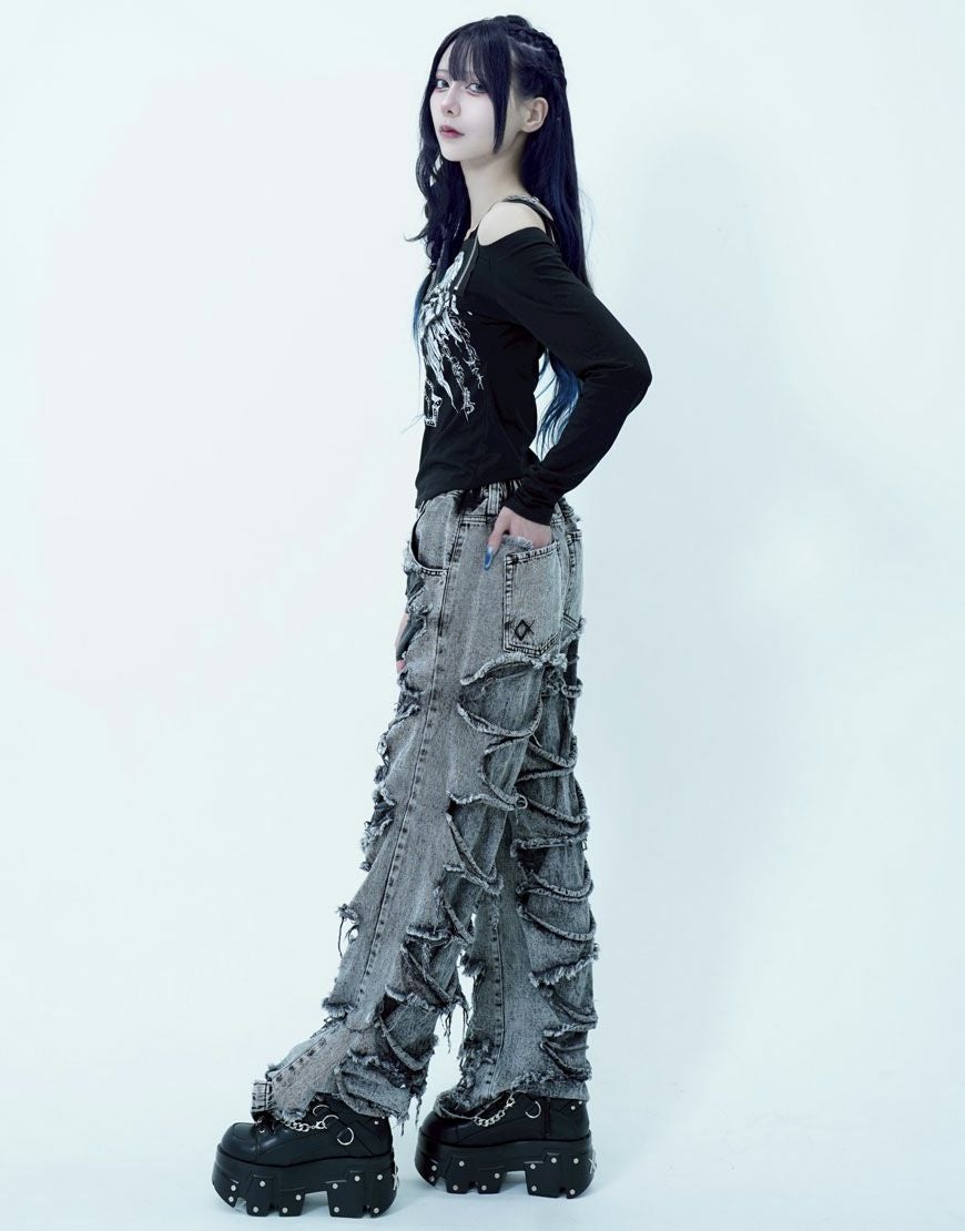 REFLEM【レフレム】ジップベルトオフショル長袖カットソー/全2色