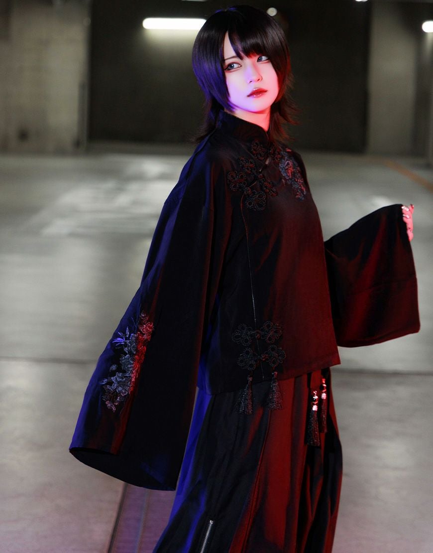 AdaNous【アダナス】咲き誇る チャイナ風ブラウス/全2色