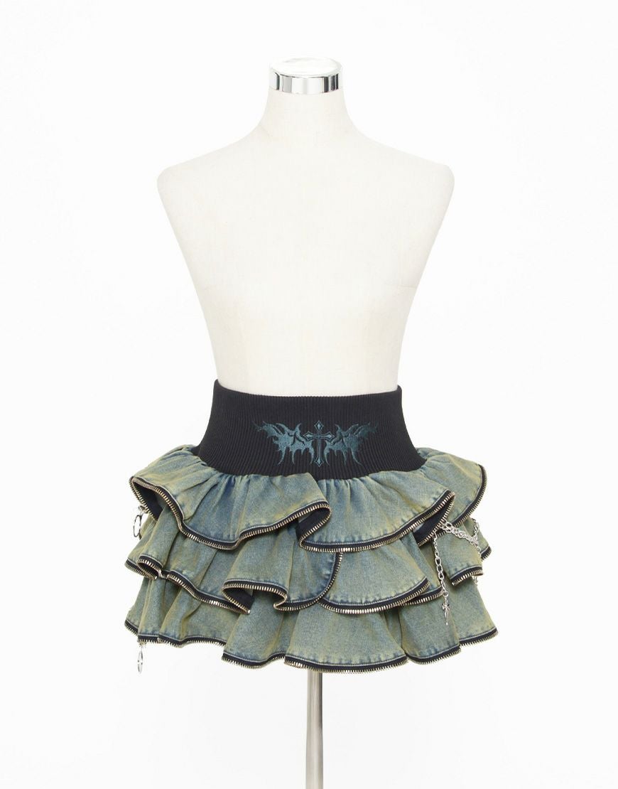 Grrr the Lipper ガルルザリッパー 悪魔NOジップスカート グレー Grrr the Lipper【ガルルザリッパー】悪魔NOジップスカート/全3色