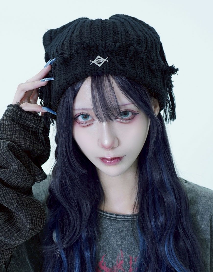 REFLEM【レフレム】フリンジ猫耳ニット帽/全2色