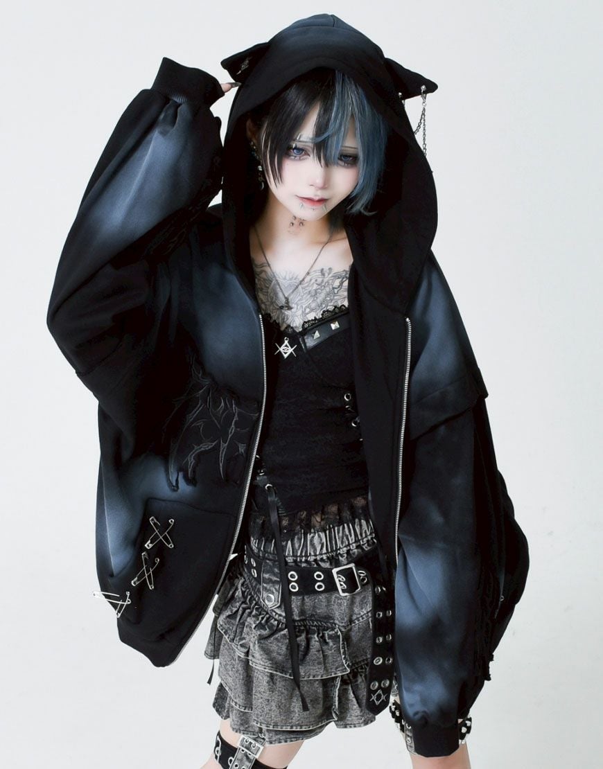 DimMoire【ディムモアール】ロゴプリントジャージトップス/Black