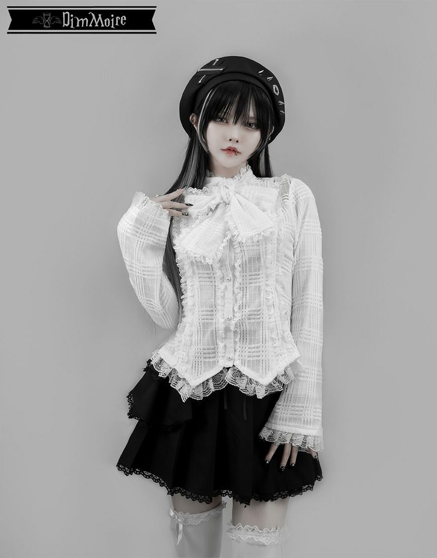 DimMoire【ディムモアール】荊棘リボンタイブラウス/White