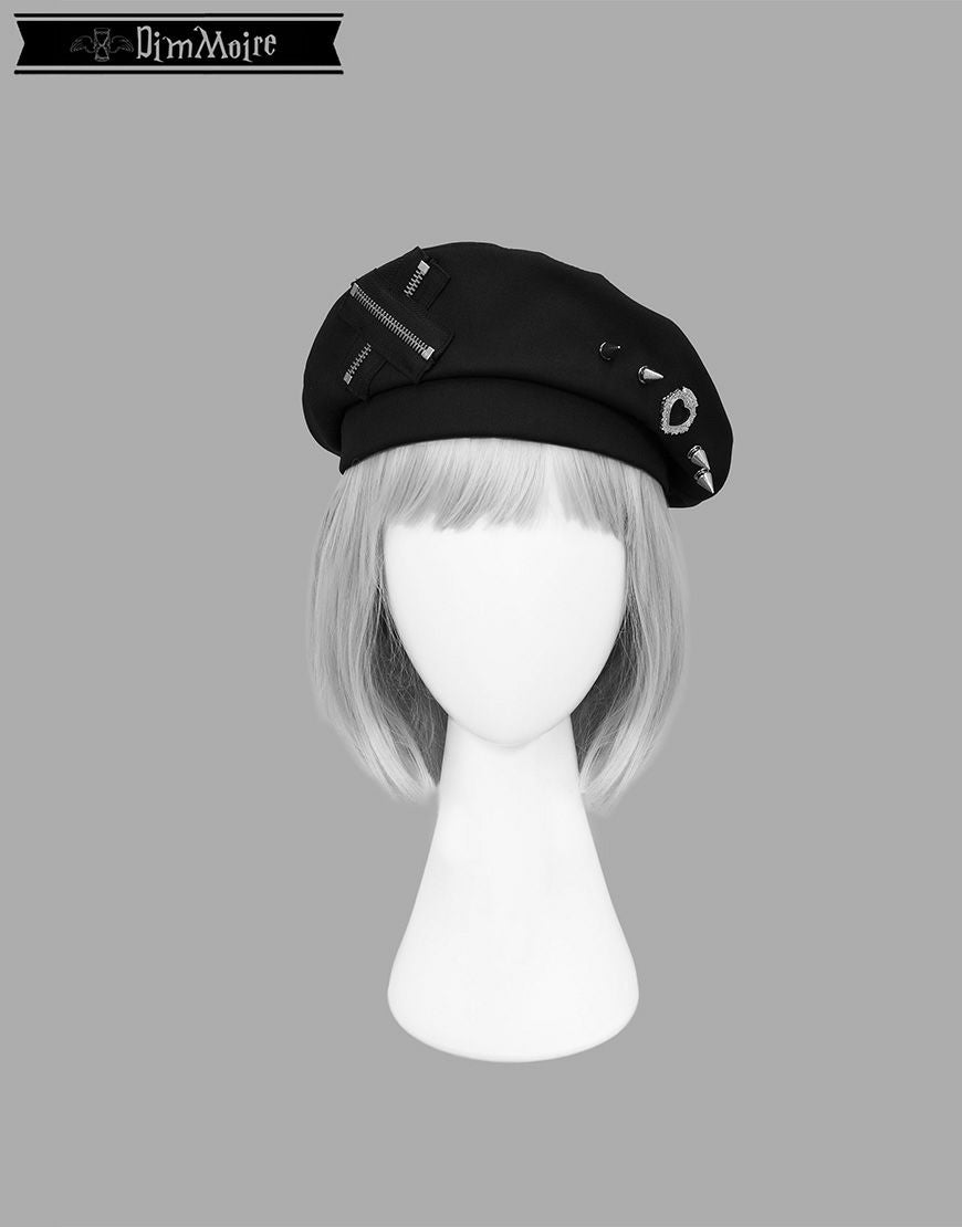 DimMoire【ディムモアール】魅了のロゴリベットベレー帽/Black