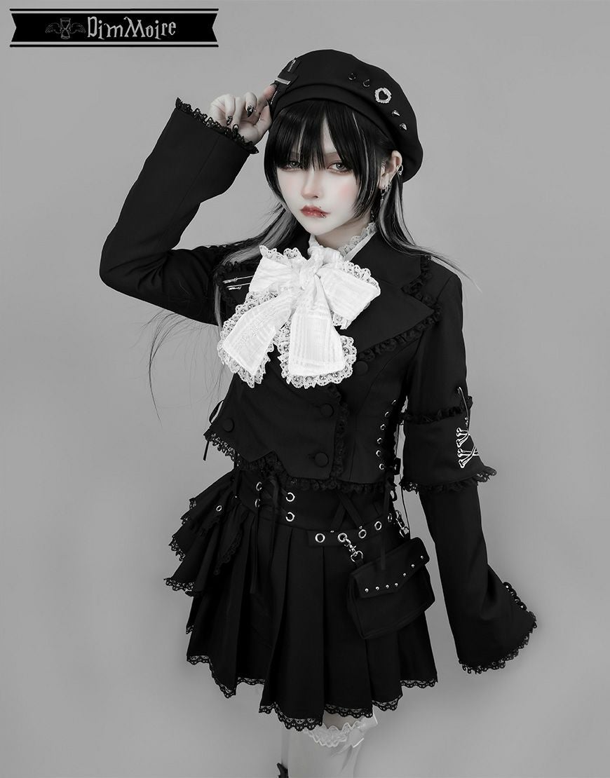 DimMoire【ディムモアール】魅了のロゴリベットベレー帽/Black