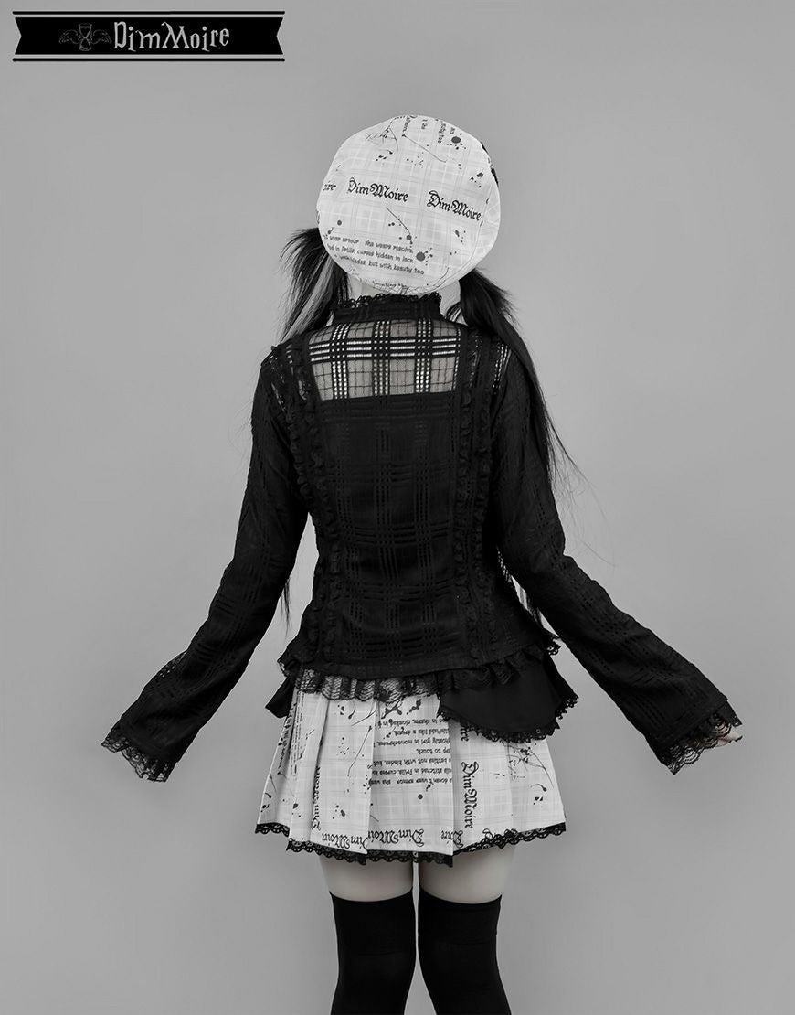 DimMoire【ディムモアール】魅了のロゴリベットベレー帽/Whiteチェック