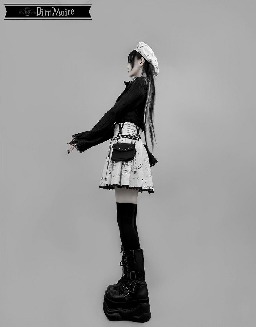 DimMoire【ディムモアール】魅了のロゴリベットベレー帽/Whiteチェック DimMoire【ディムモアール】魅了のロゴリベットベレー帽/Whiteチェック