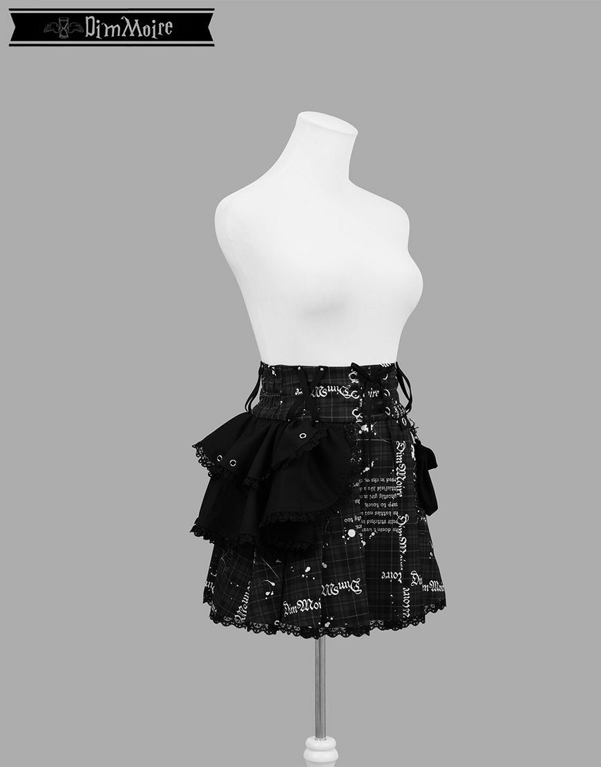 DimMoire【ディムモアール】魅了のアシメミニスカート/Blackチェック
