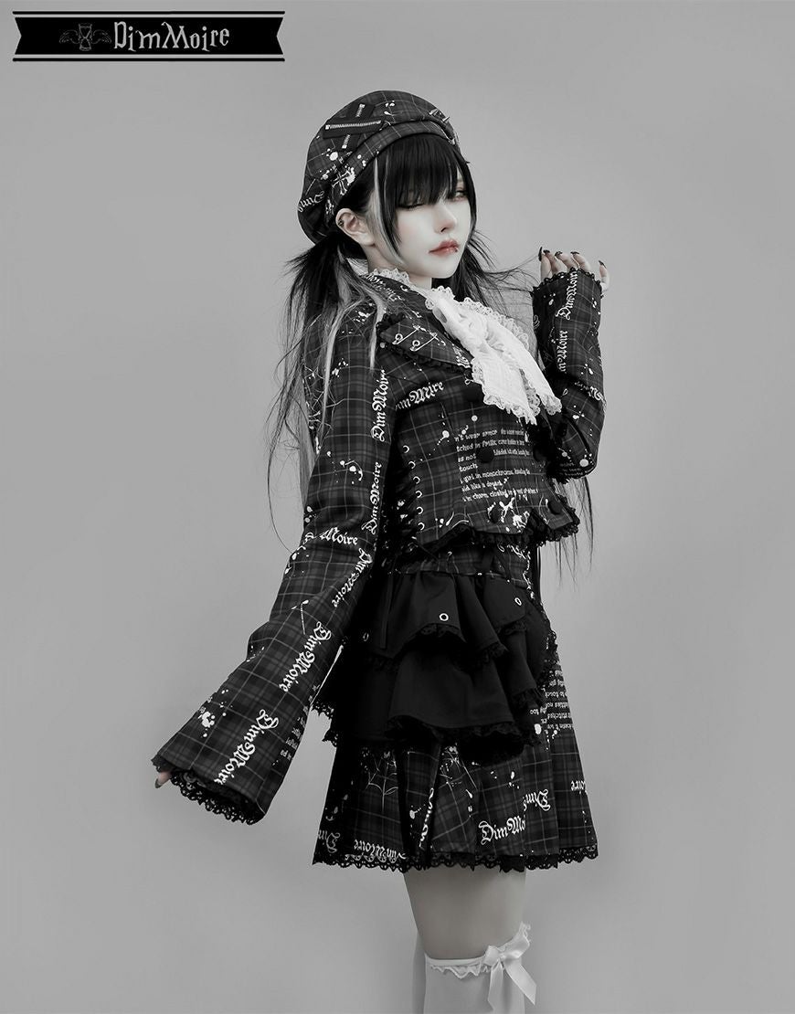 DimMoire【ディムモアール】魅了のアシメミニスカート/Blackチェック