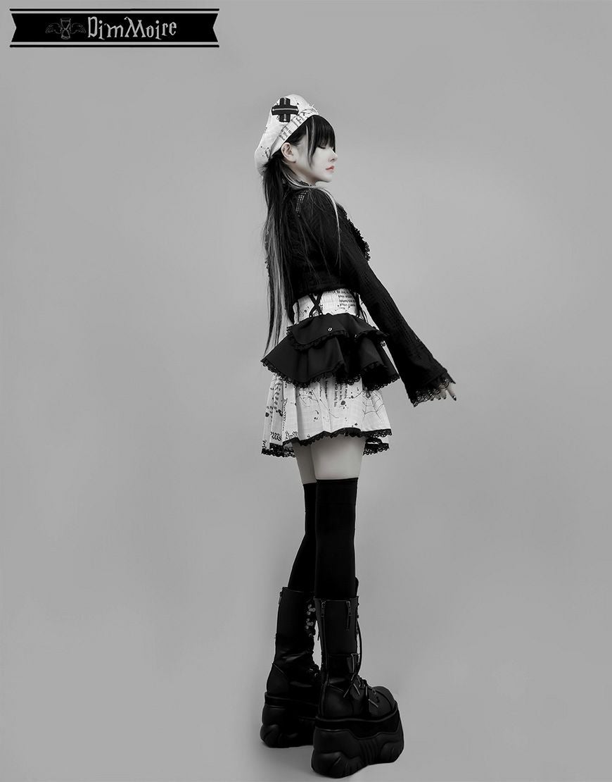 DimMoire【ディムモアール】魅了のアシメミニスカート/Whiteチェック