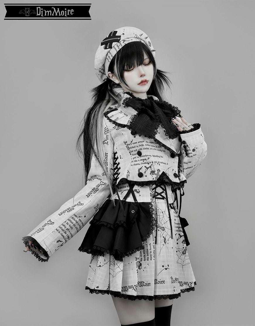 dimmoire 魅了のアシメミニスカート Whiteチェック DimMoire【ディムモアール】魅了のアシメミニスカート/Whiteチェック