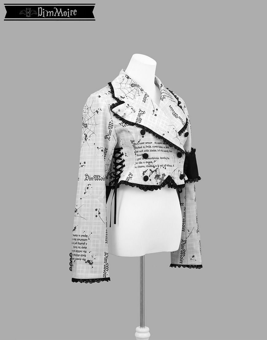 DimMoire【ディムモアール】魅了のバックリボンジャケット/Whiteチェック