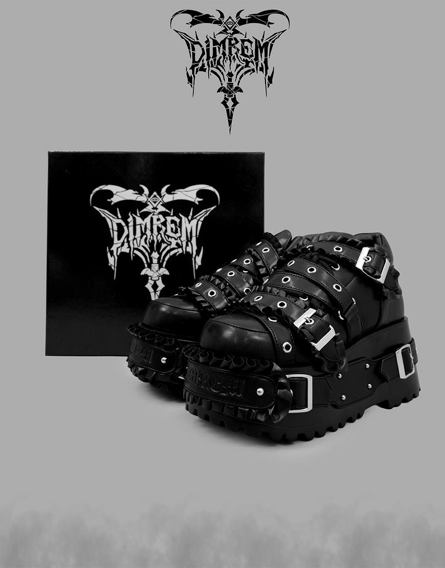 DIMREM【ディムレム】超フリルベルトシューズ/Black