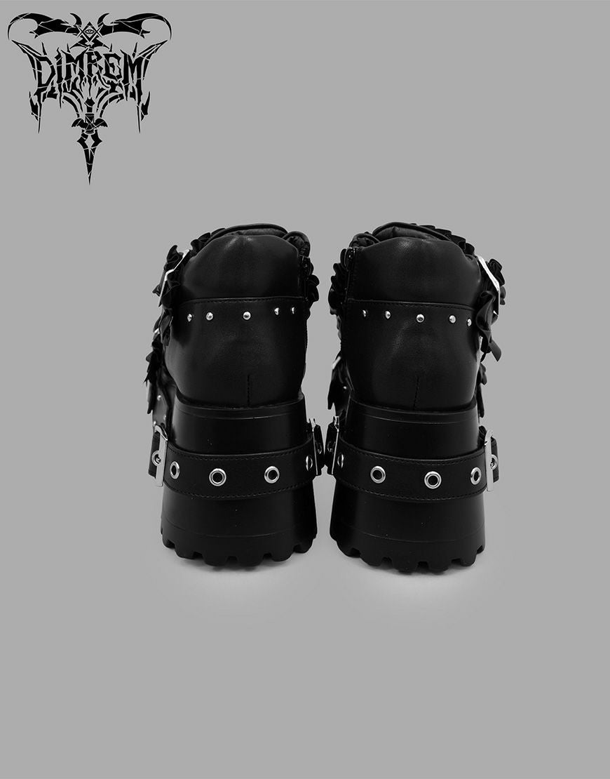 DIMREM【ディムレム】超フリルベルトシューズ/Black