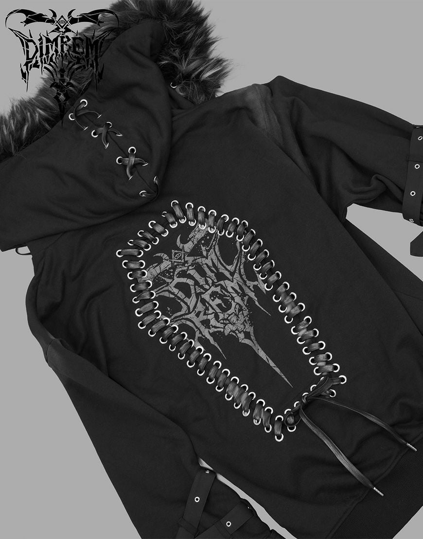 DIMREM【ディムレム】超ハトメファーフードパーカー