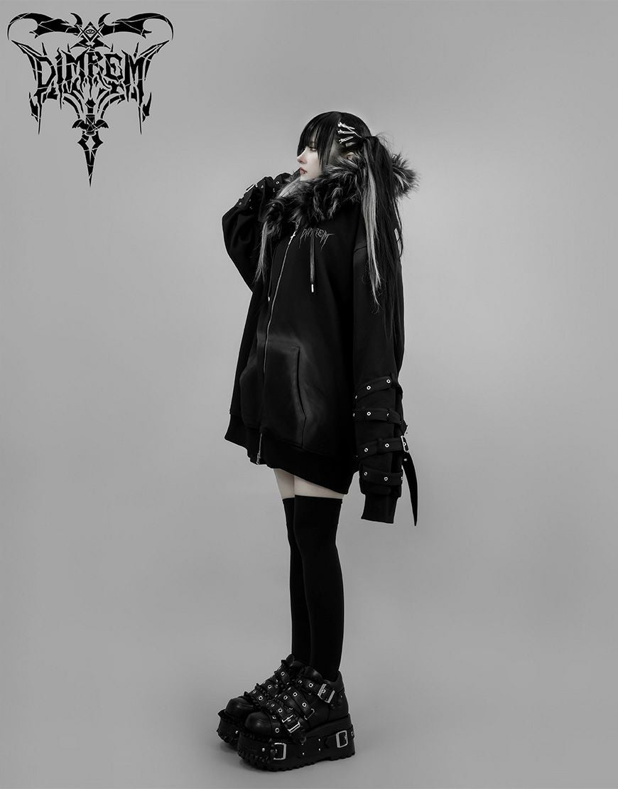 DIMREM【ディムレム】超ハトメファーフードパーカー