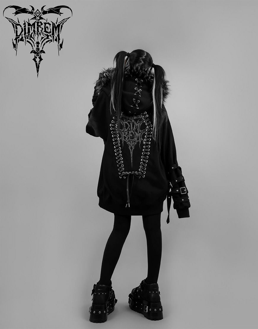 DIMREM【ディムレム】超ハトメファーフードパーカー