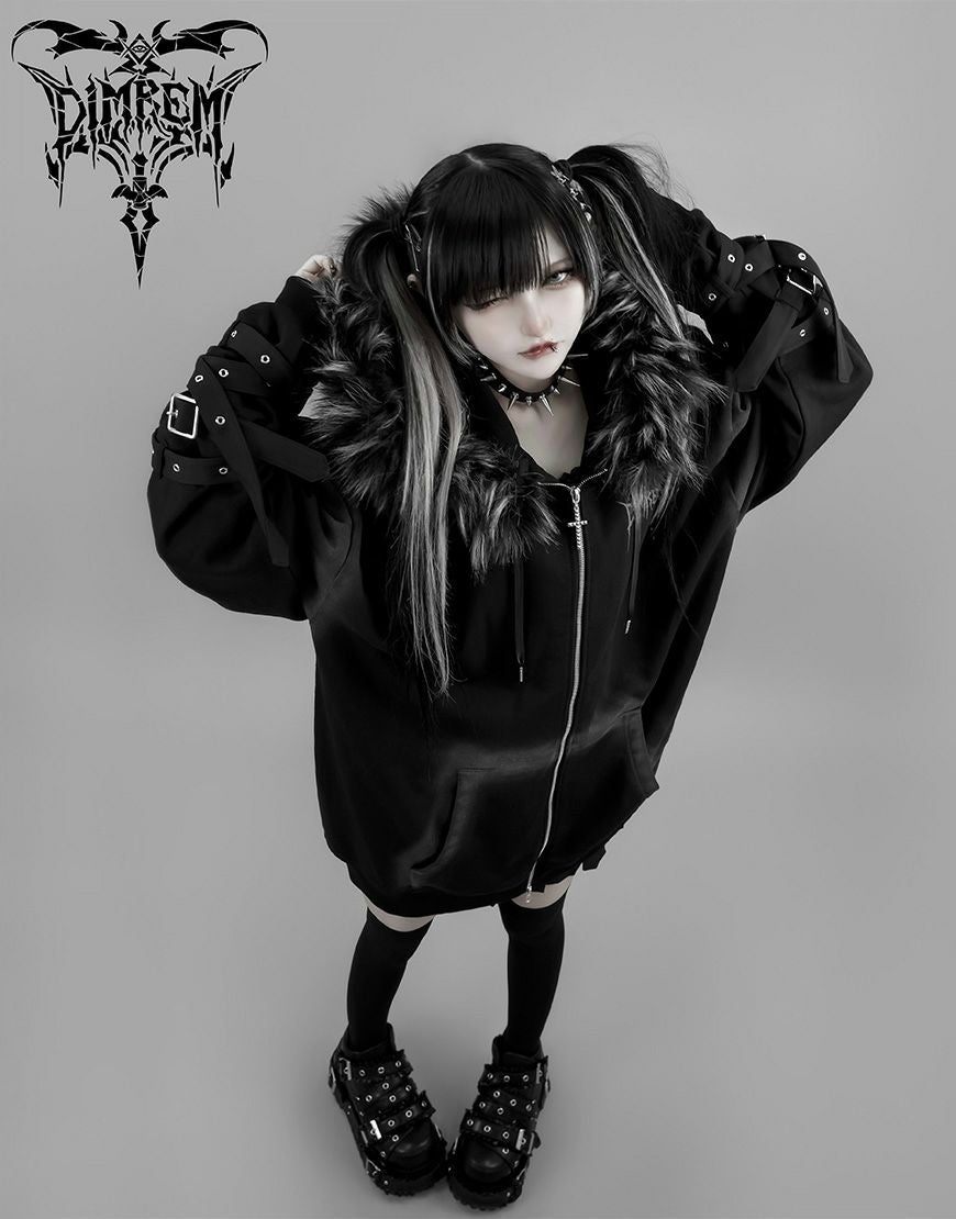 DIMREM【ディムレム】超ハトメファーフードパーカー