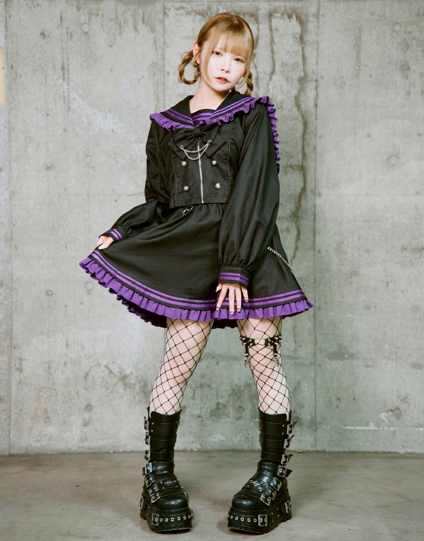 TRAVAS TOKYO【トラバストーキョー】セーラーフリルセットアップ/全3色