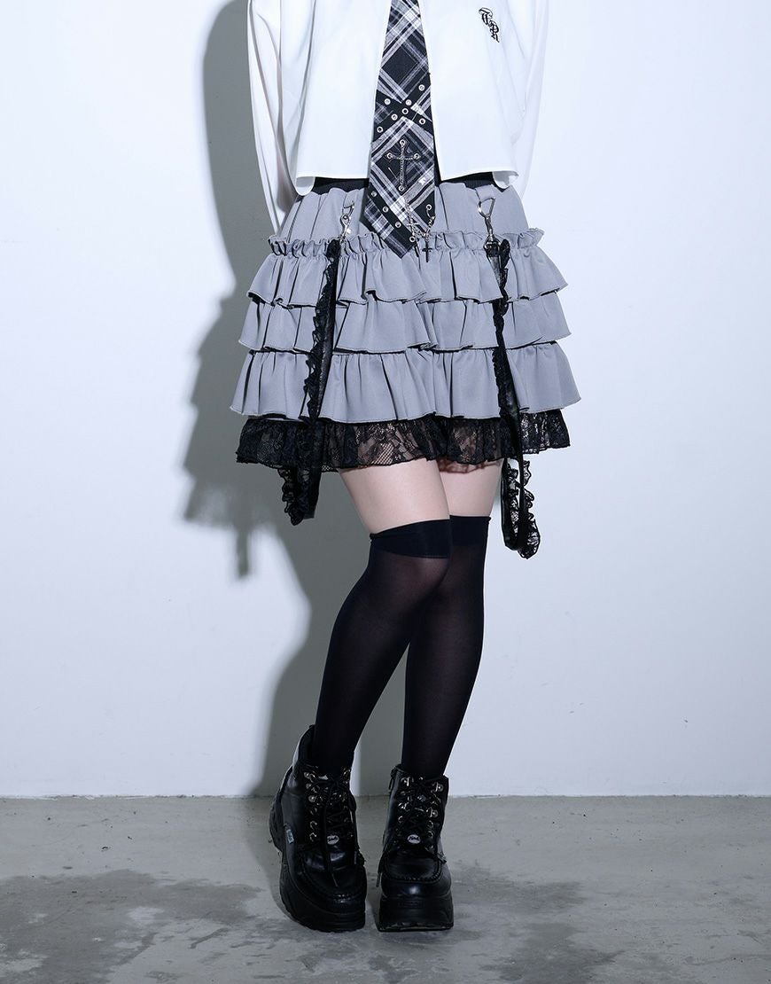 TRAVAS TOKYO【トラバストーキョー】サスペンダー付きフリルパンツ /全2色