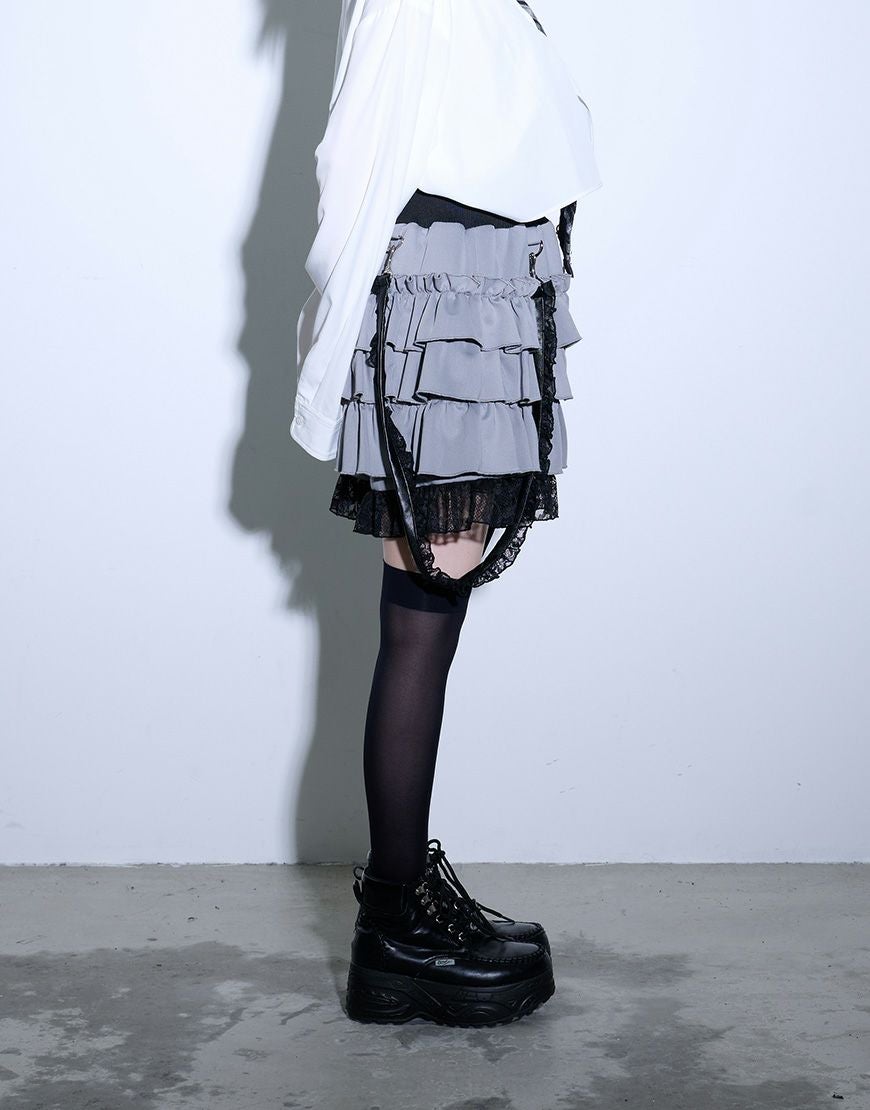 TRAVAS TOKYO【トラバストーキョー】サスペンダー付きフリルパンツ /全2色