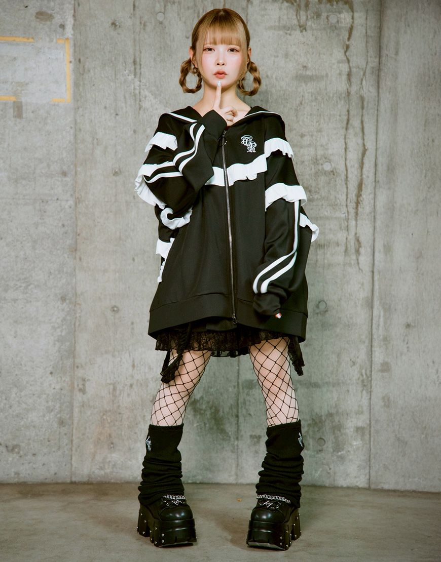 TRAVAS TOKYO【トラバストーキョー】サスペンダー付きフリルパンツ /全2色