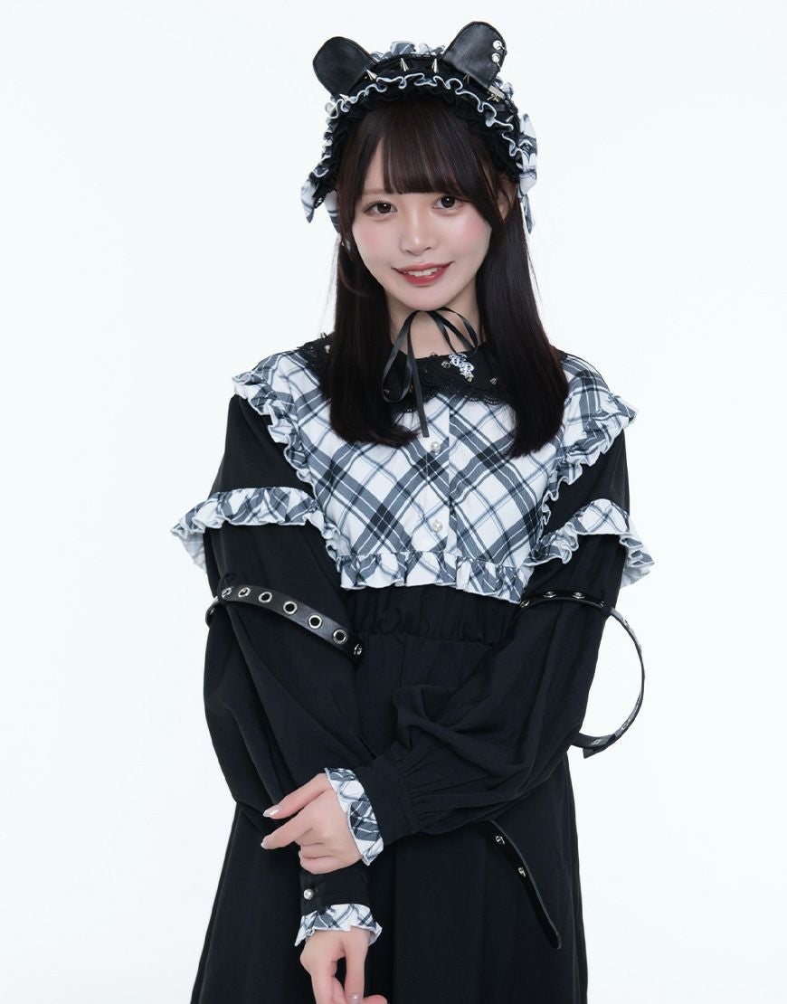 TRAVAS TOKYO【トラバストーキョー】チェックフリルヘッドドレス/全2色