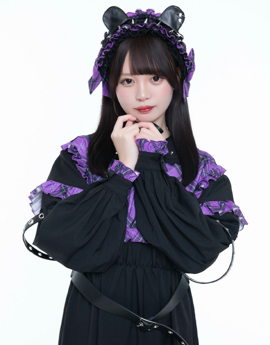 TRAVAS TOKYO【トラバストーキョー】チェックフリルヘッドドレス/全2色