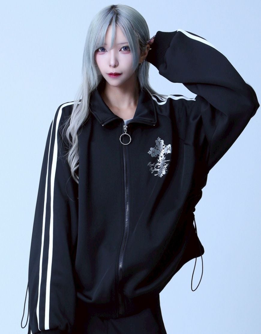 REFLEM【レフレム】箔プリントシャーリングトラックジャケット全3色