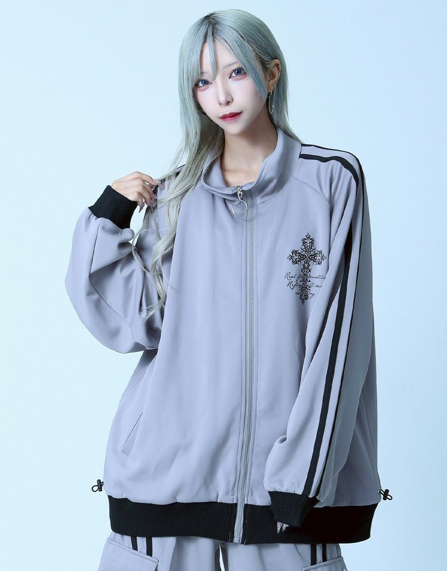 REFLEM【レフレム】箔プリントシャーリングトラックジャケット全3色