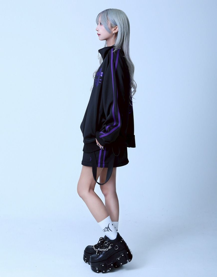 REFLEM【レフレム】箔プリントシャーリングトラックジャケット全3色