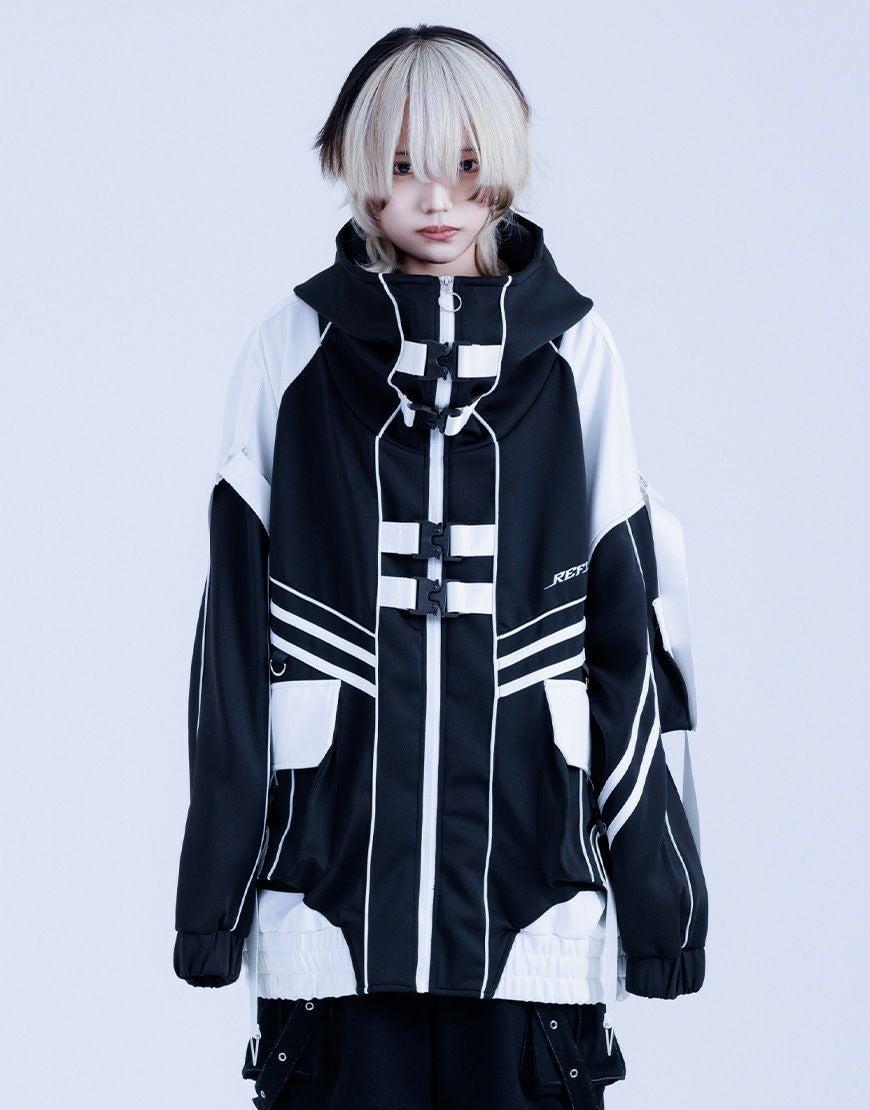 REFLEM【レフレム】サイバー切替ボリュームネックジャージパーカー/全2色