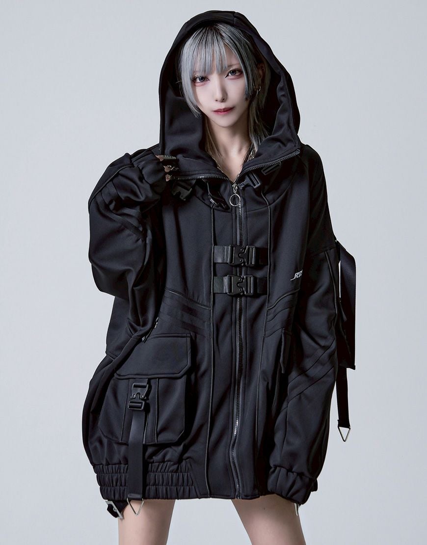 REFLEM【レフレム】サイバー切替ボリュームネックジャージパーカー/全2色