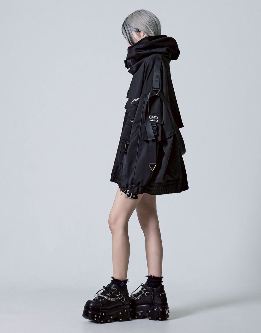 REFLEM【レフレム】サイバー切替ボリュームネックジャージパーカー/全2色