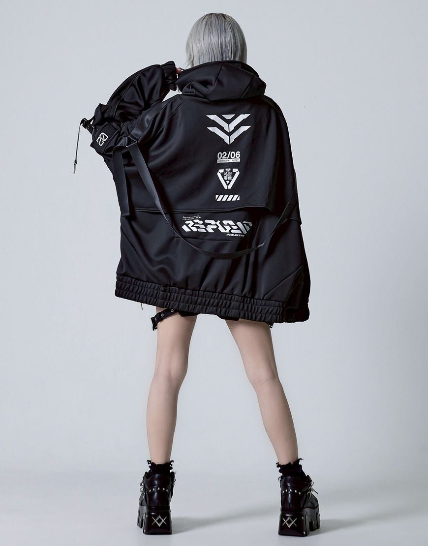 レフレム　サイバー切替ボリュームネックジャージパーカー REFLEM【レフレム】サイバー切替ボリュームネックジャージパーカー/全2色