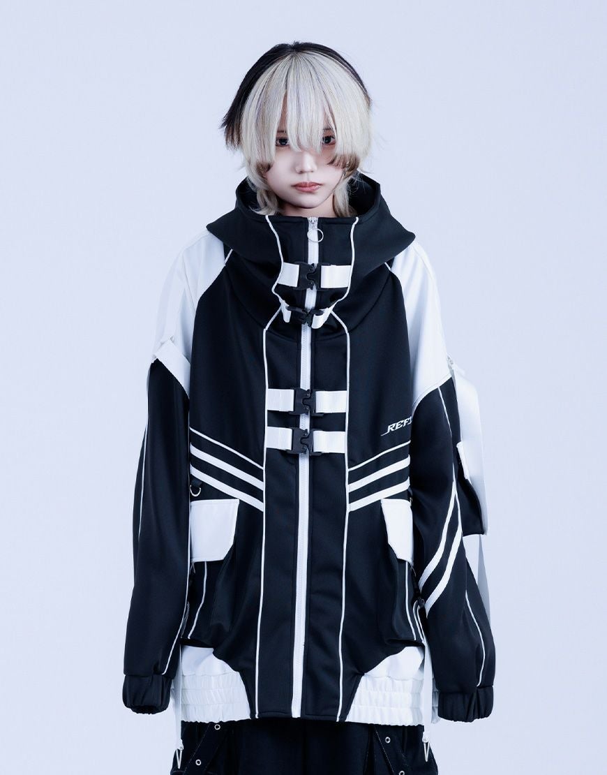 REFLEM【レフレム】サイバー切替ボリュームネックジャージパーカー/全2色