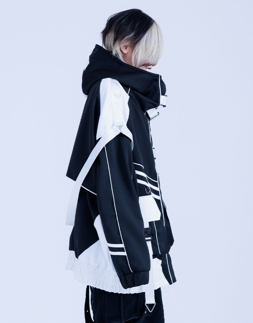 REFLEM【レフレム】サイバー切替ボリュームネックジャージパーカー/全2色