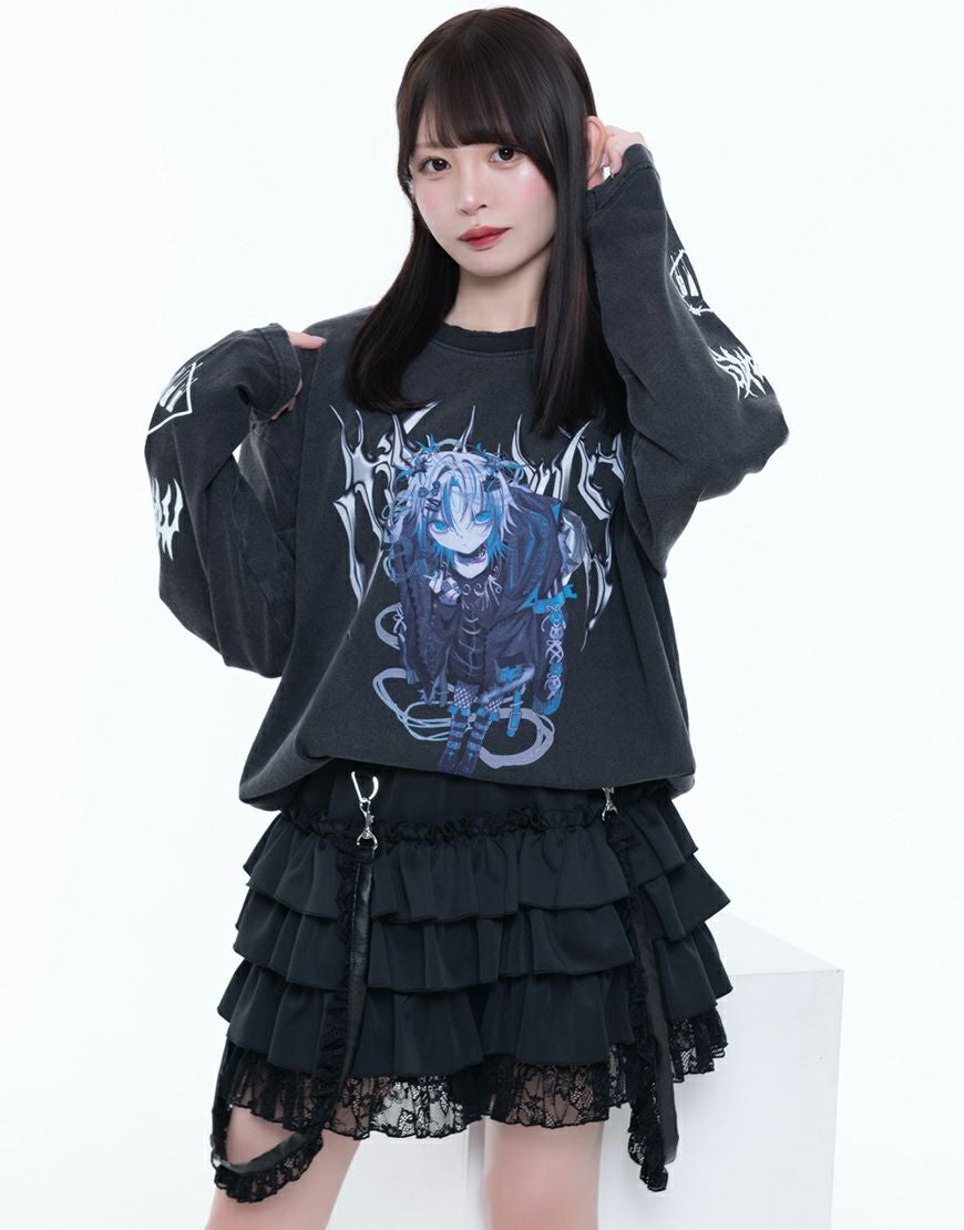 こーじ様 TRAVAS TOKYO プリントロングTシャツカットソー TRAVAS TOKYO【トラバストーキョー】しうコラボイラストロンT/全2色