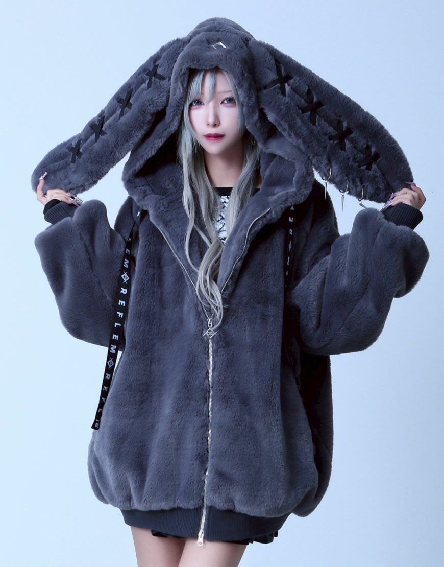 REFLEM【レフレム】うさ耳ファージップアップパーカー/全3色