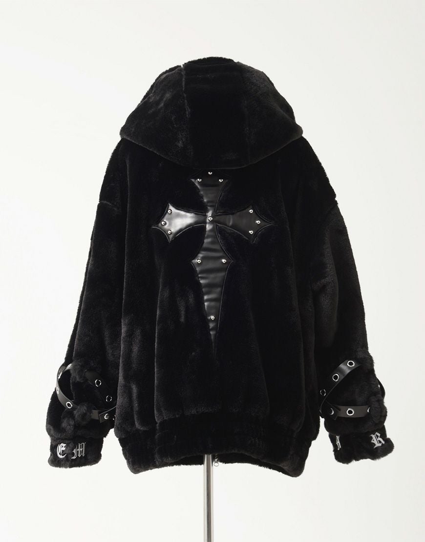 REFLEM【レフレム】ベルト付きハイネックファーパーカー/全2色