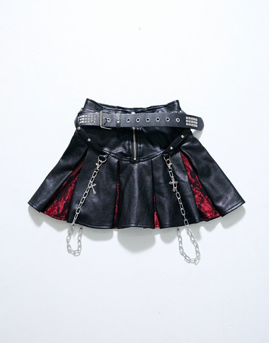 Grrr the Lipper【ガルルザリッパー】昏睡レザープリーツスカート/全2色