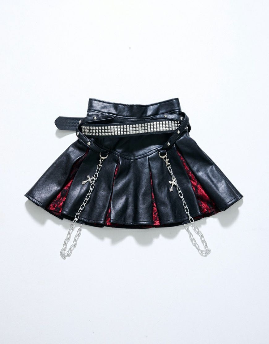 Grrr the Lipper【ガルルザリッパー】昏睡レザープリーツスカート/全2色