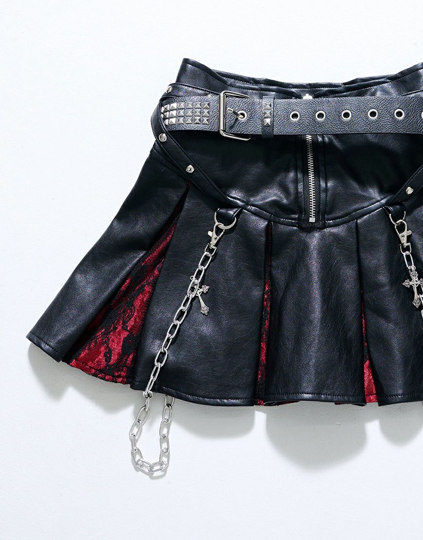 Grrr the Lipper【ガルルザリッパー】昏睡レザープリーツスカート/全2色