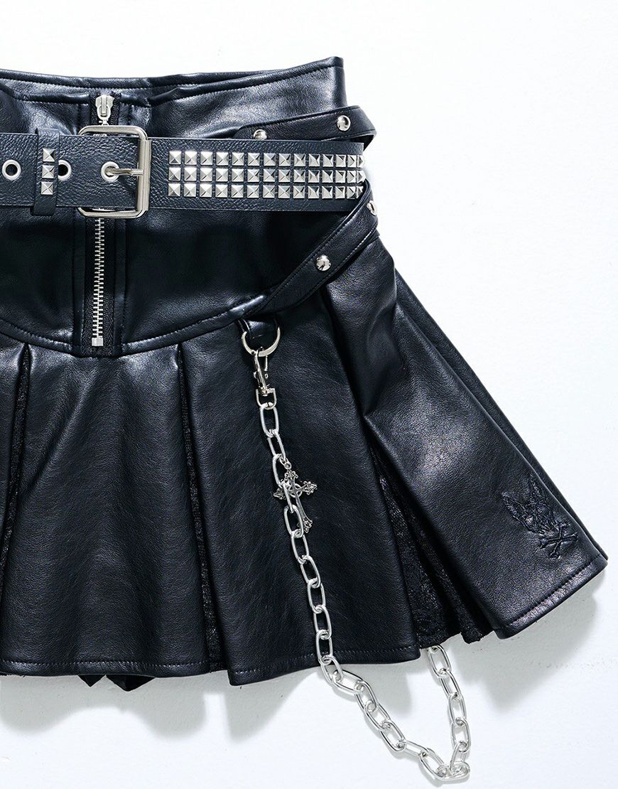 Grrr the Lipper【ガルルザリッパー】昏睡レザープリーツスカート/全2色