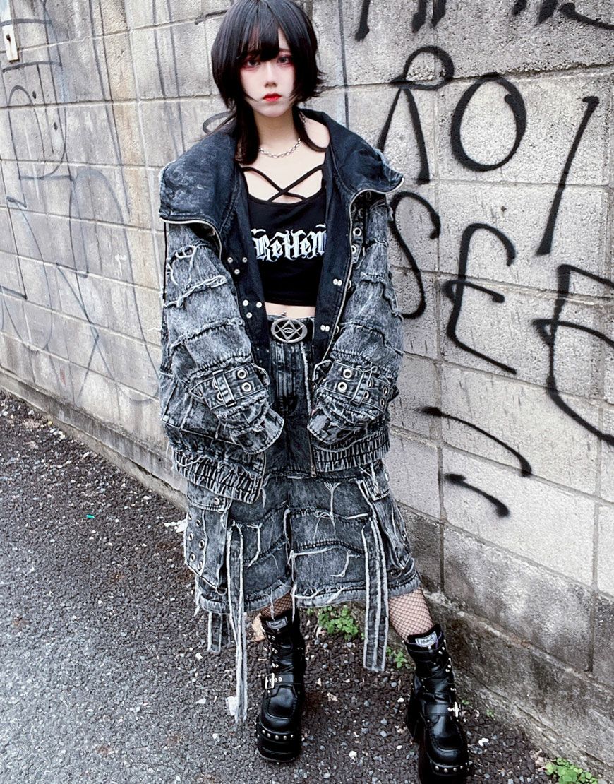 REFLEM【レフレム】2wayツギハギカーゴデニムパンツ/全3色