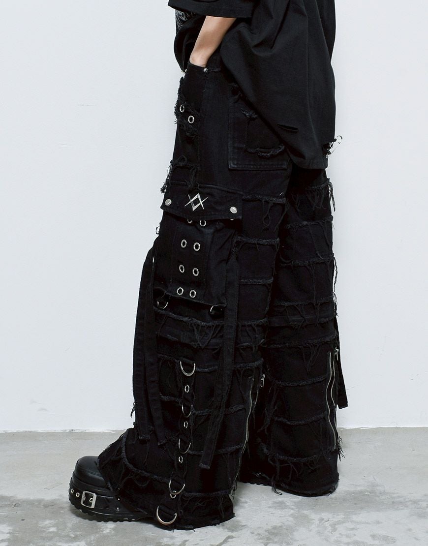 REFLEM【レフレム】2wayツギハギカーゴデニムパンツ/全3色