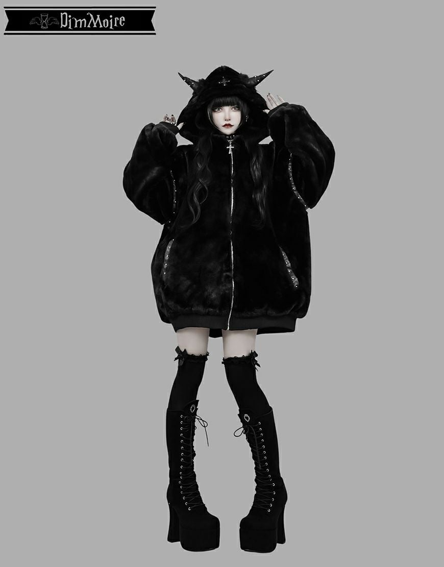 DimMoire【ディムモアール】BABY DEVIL ファーパーカー/Black