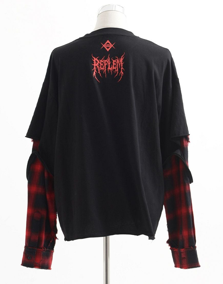 REFLEM【レフレム】フェイクレイヤードチェックロンT/全3色